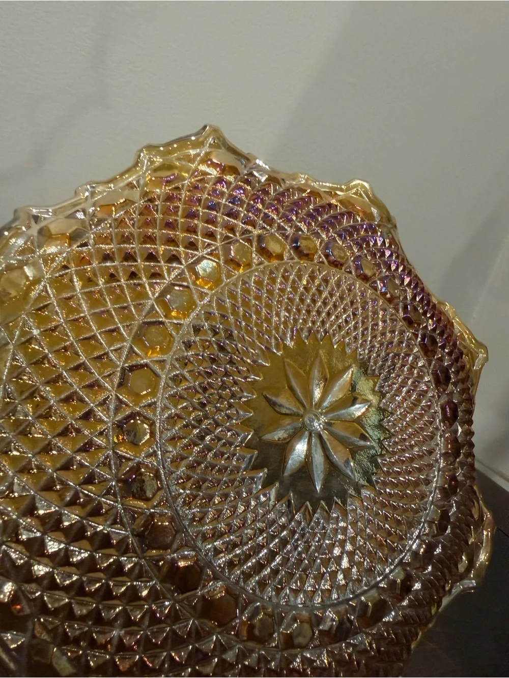 Vintage Indiana Glass Co. Marigold Carnival Glass Bowl